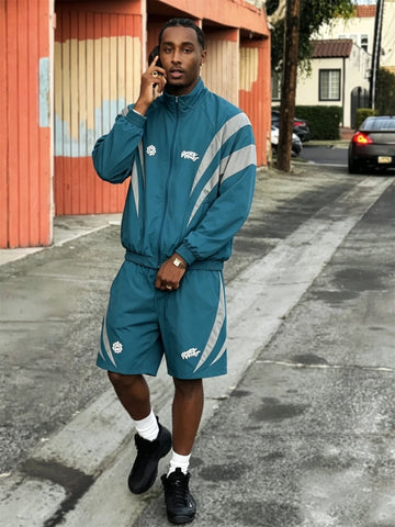 Broken Planet Reflective Tech Wear Jacket Shorts Set