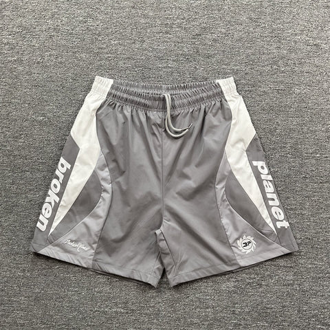 Broken Planet Embroidered Retro Color Block Shorts