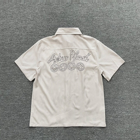 Broken Planet Striped Embroidered Short Sleeve Shirt