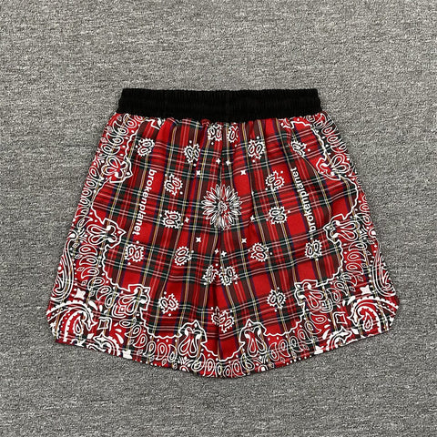 Broken Planet Paisley Plaid Loose Drawstring Shorts