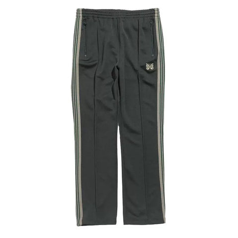 Needles Style Embroidered Butterfly Side-Stripe Track Pants - Dark Grey/Light Grey