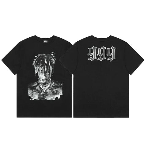 Revenge x Juice WRLD Black Portrait & 999 Short Sleeve T-Shirt