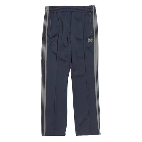 Needles Style Embroidered Butterfly Side-Stripe Track Pants - Dark Navy/Grey