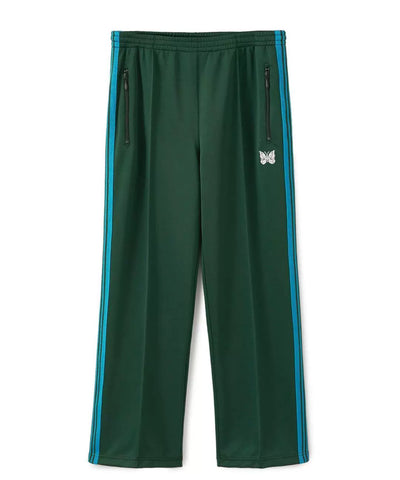 Needles Style Embroidered Butterfly Multi-Stripe Track Pants - Forest Green/Blue