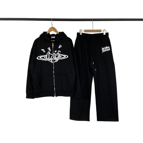 Broken Planet Puff Print Fleece Hooded Sweatsuit Set